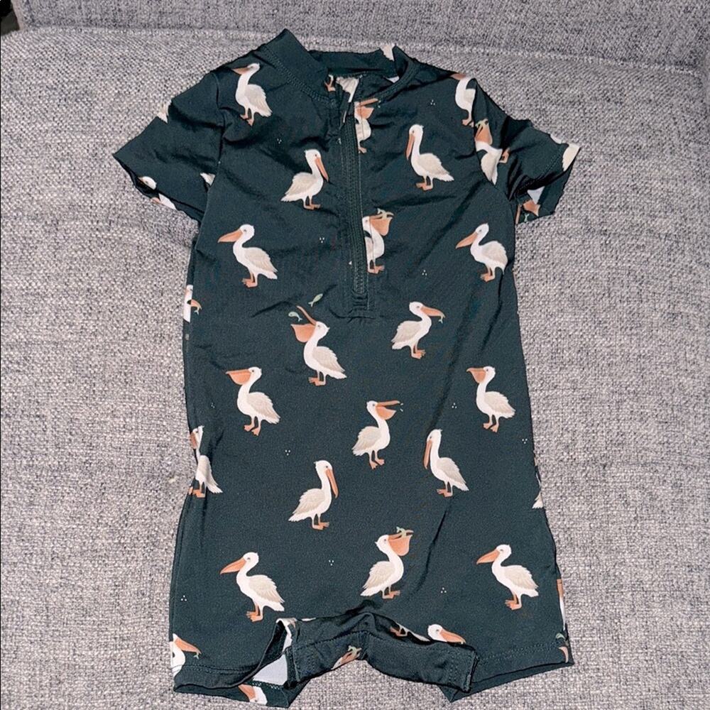 Petite lem Boys Pelican Rashguard/Swimsuit 6-12 months